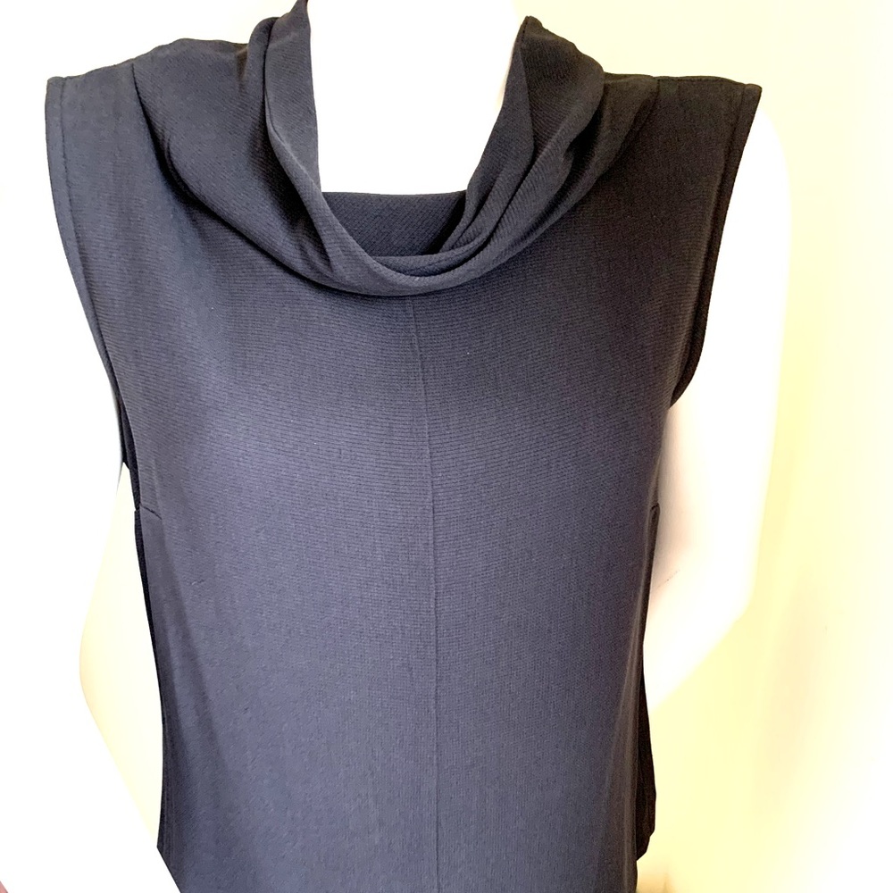 Beautiful Dark gray cowl-neck summer tank top with back zipper closure